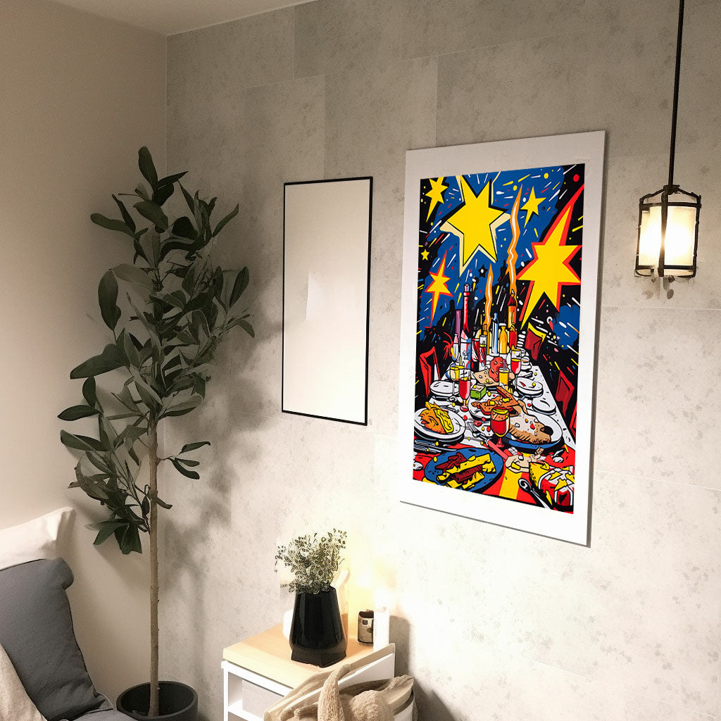 クリスマスのアートポスター廊下配置イメージ