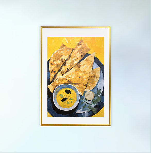 カレーのアートポスター金フレームあり