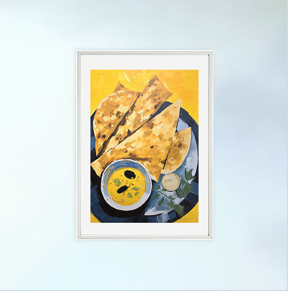 カレーのアートポスター白フレームあり