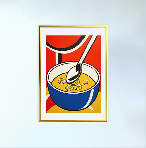 カレーのアートポスター金フレームあり