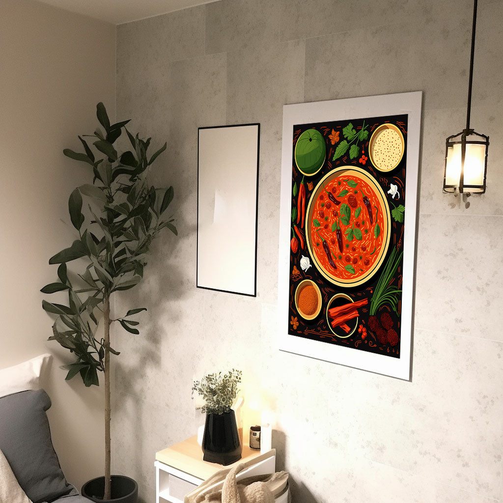 カレーのアートポスター廊下配置イメージ