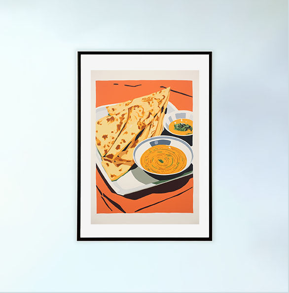 カレーのアートポスター黒フレームあり