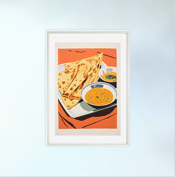 カレーのアートポスター白フレームあり