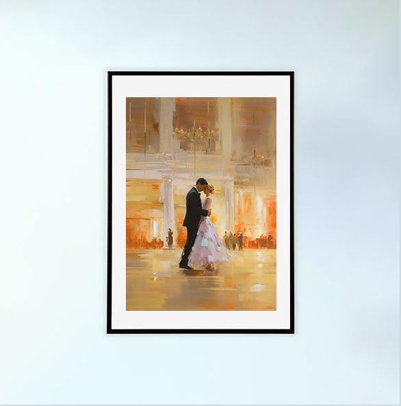 ダンスのアートポスター黒フレームあり