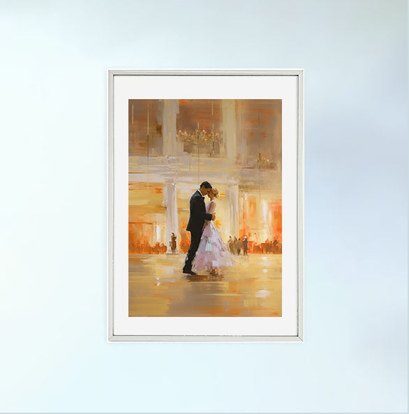 ダンスのアートポスター銀フレームあり