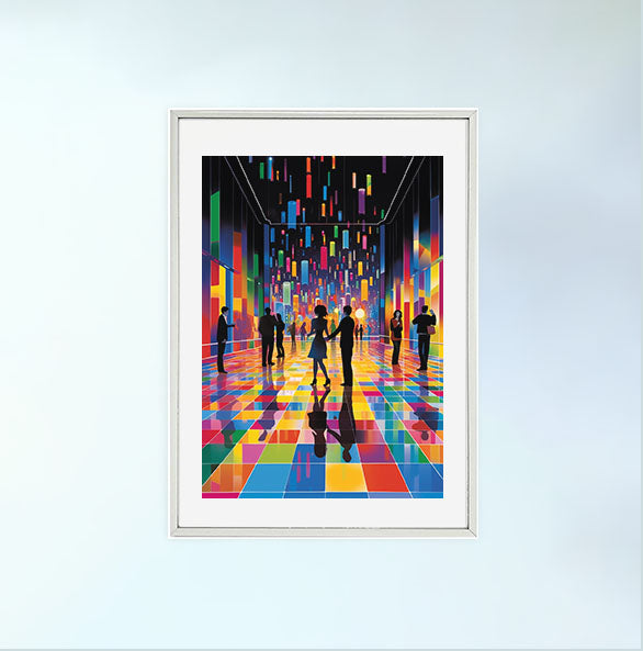 ダンスのアートポスター銀フレームあり