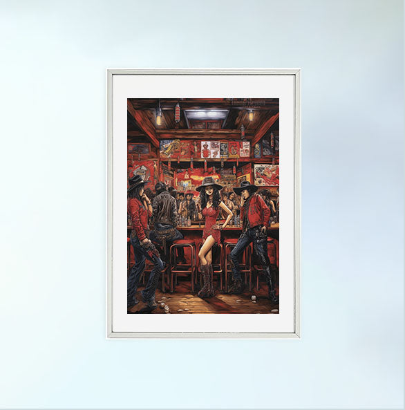 ダンスのアートポスター銀フレームあり