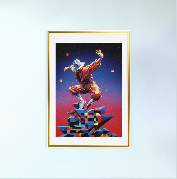 ダンスのアートポスター金フレームあり