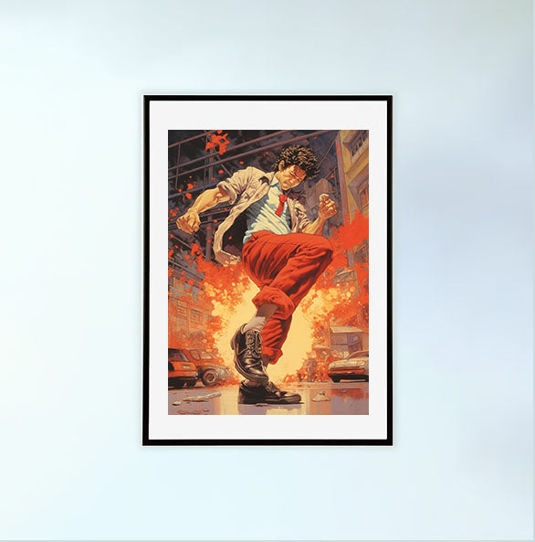 ダンスのアートポスター黒フレームあり