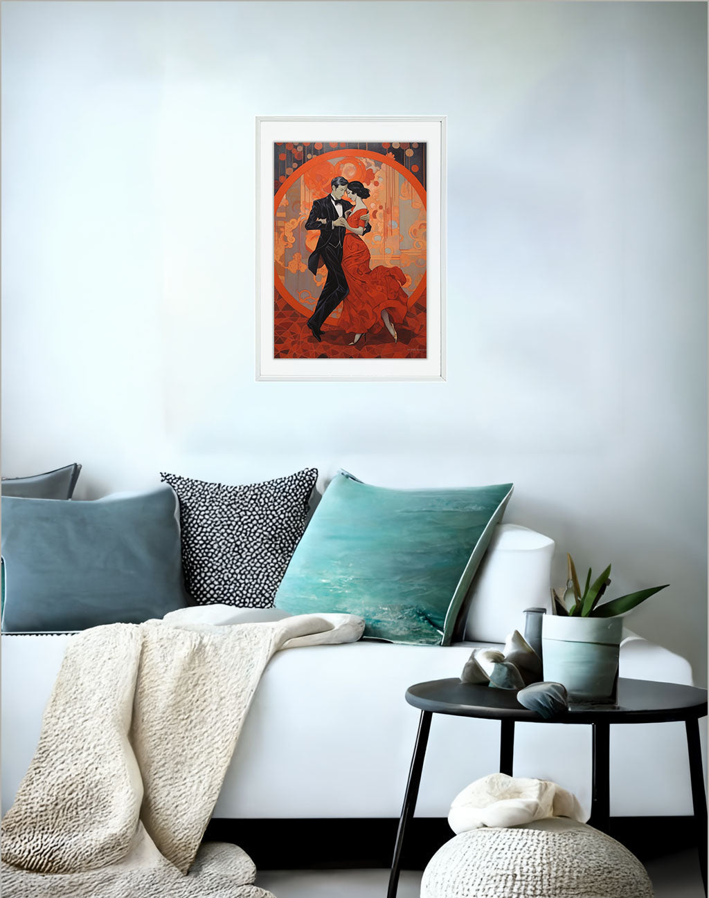 ダンスのアートポスターソファ配置イメージ