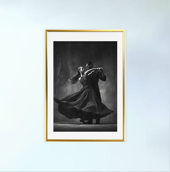 ダンスのアートポスター金フレームあり