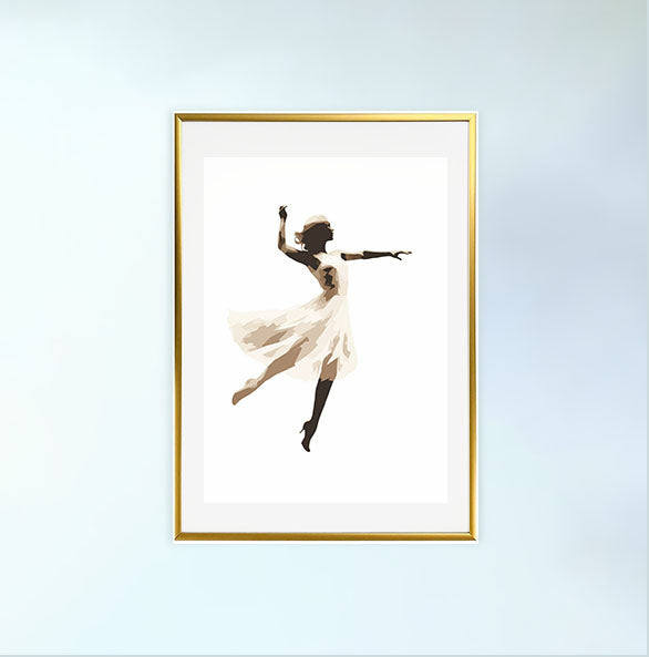 ダンスのアートポスター金フレームあり