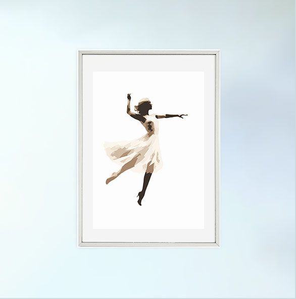 ダンスのアートポスター銀フレームあり