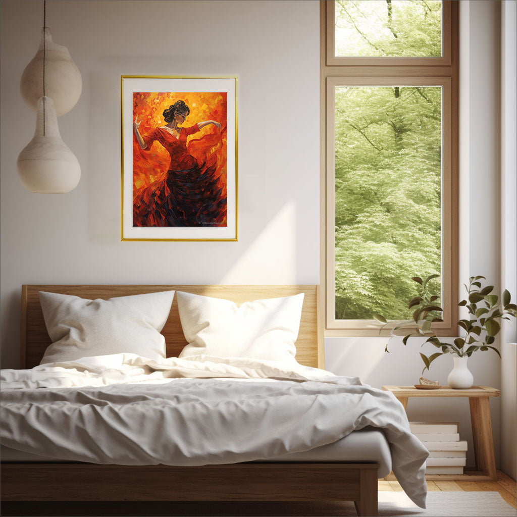 ダンスのアートポスター寝室配置イメージ