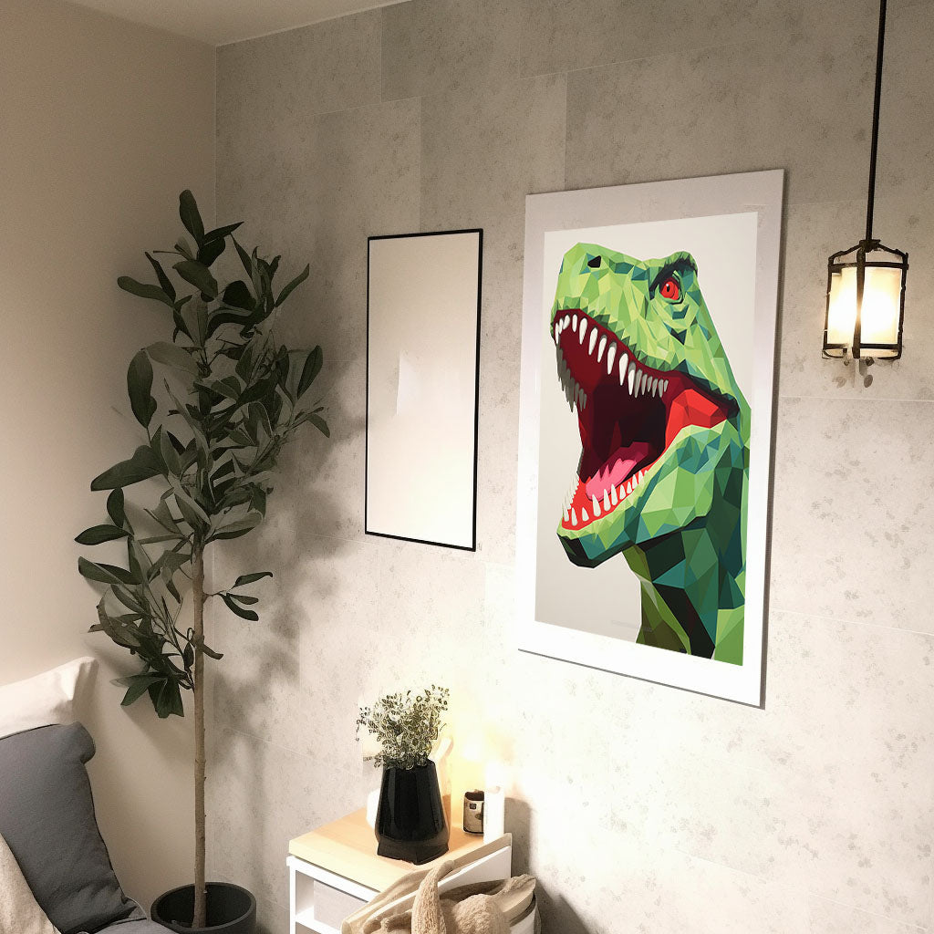 恐竜のアートポスター廊下配置イメージ