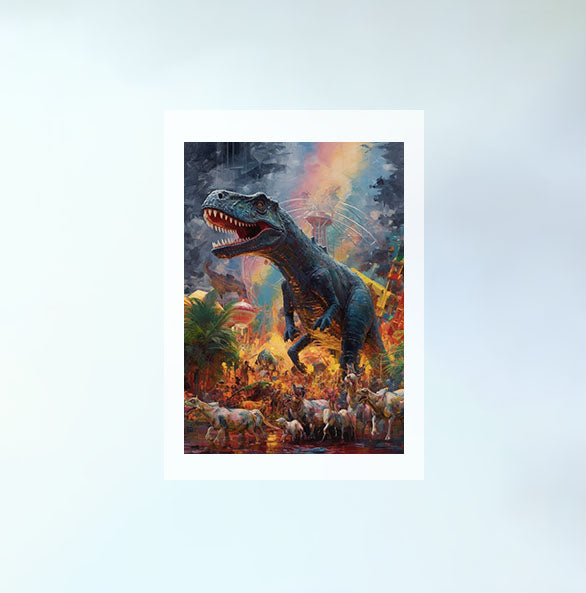 恐竜のアートポスター原画のみ設置イメージ