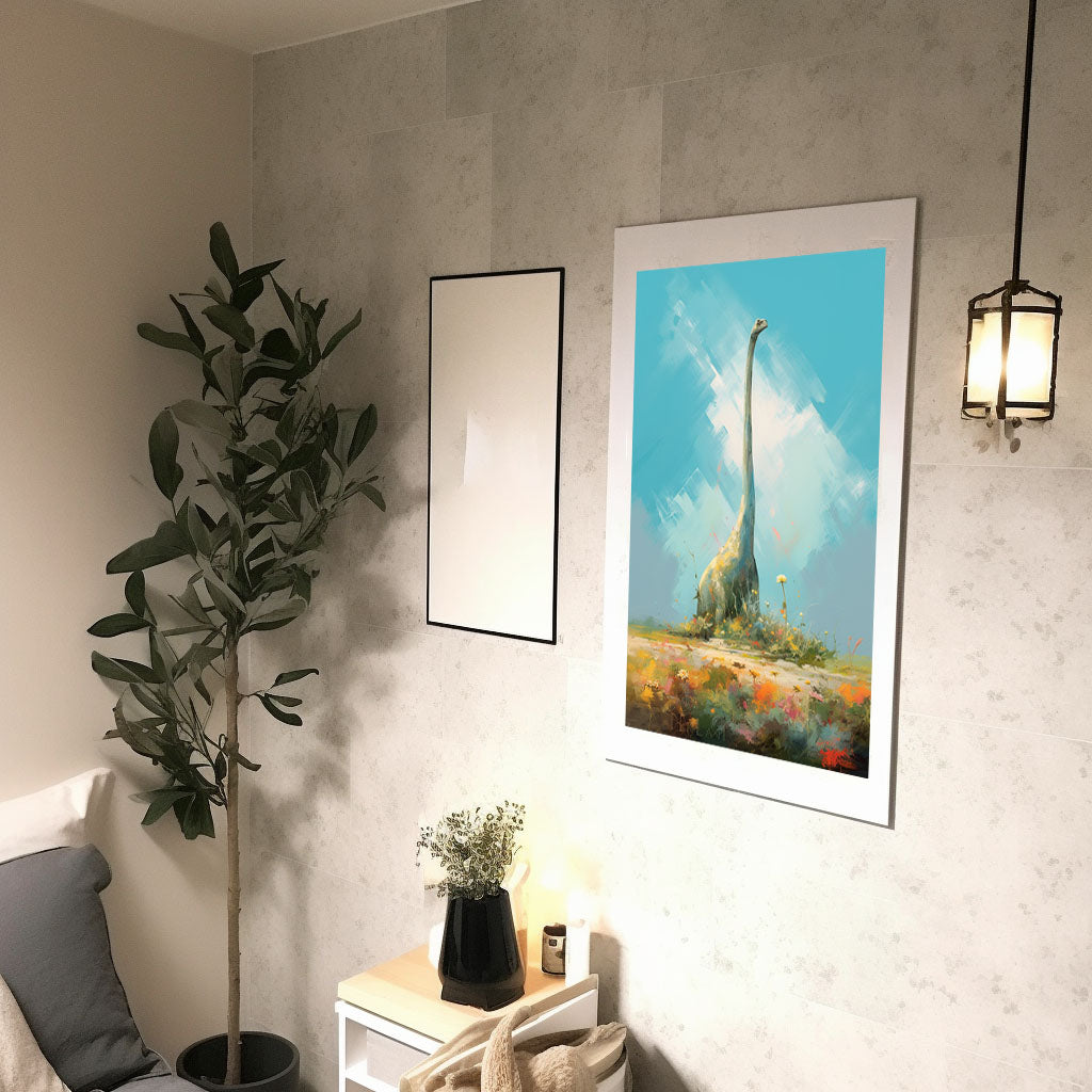 恐竜のアートポスター廊下配置イメージ