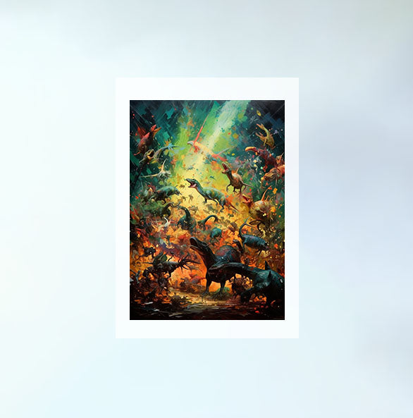 恐竜のアートポスター原画のみ設置イメージ