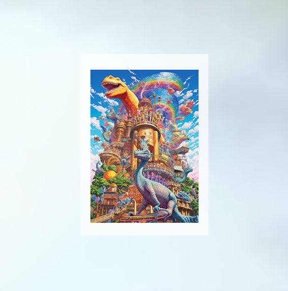 恐竜のアートポスター原画のみ設置イメージ