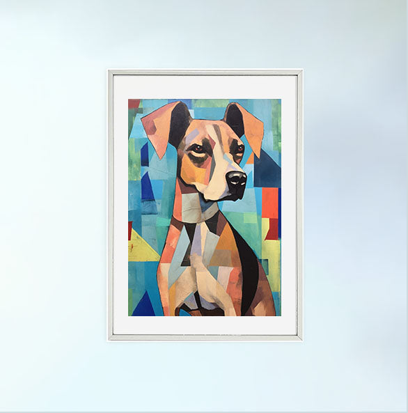 犬のアートポスター銀フレームあり
