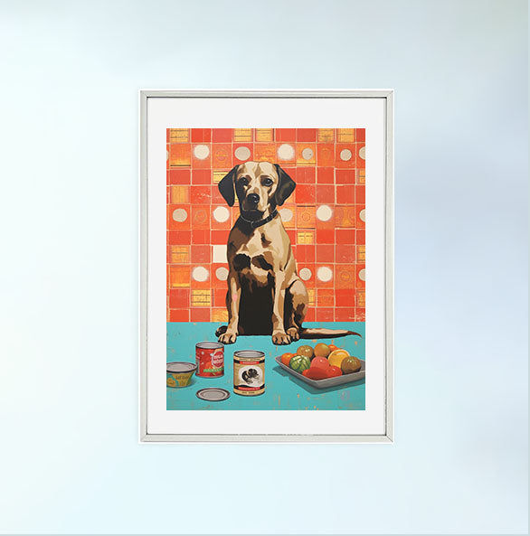 犬のアートポスター銀フレームあり