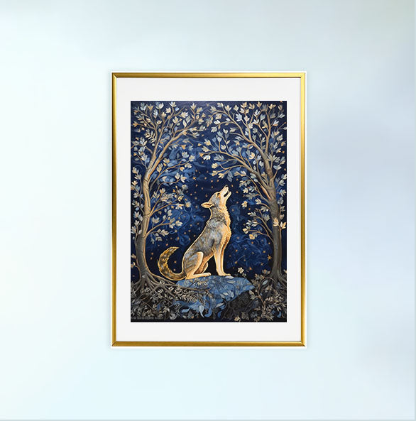 犬のアートポスター金フレームあり