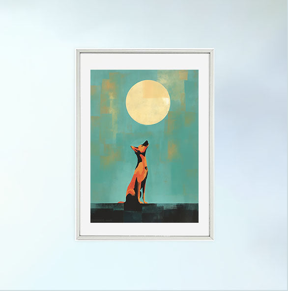 犬のアートポスター銀フレームあり