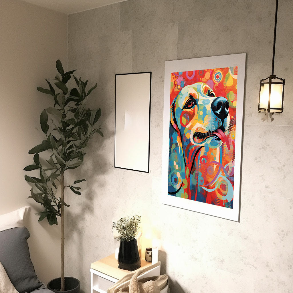犬のアートポスター廊下配置イメージ