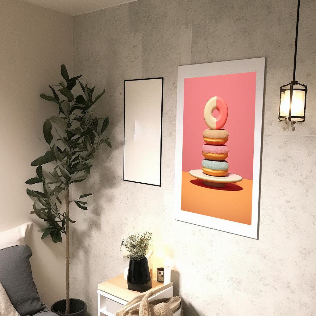 ドーナツのアートポスター廊下配置イメージ