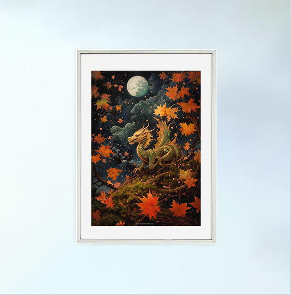 龍のアートポスター銀フレームあり