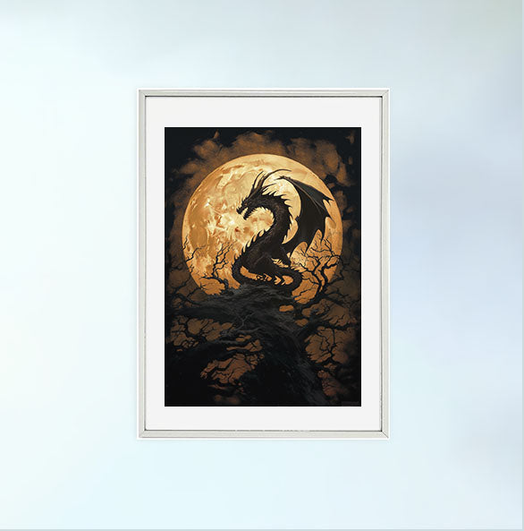 龍のアートポスター銀フレームあり