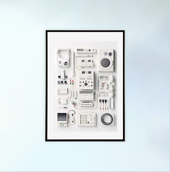 電子機器のアートポスター黒フレームあり