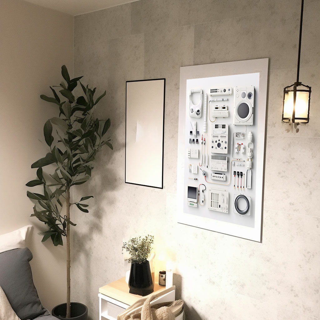 電子機器のアートポスター廊下配置イメージ