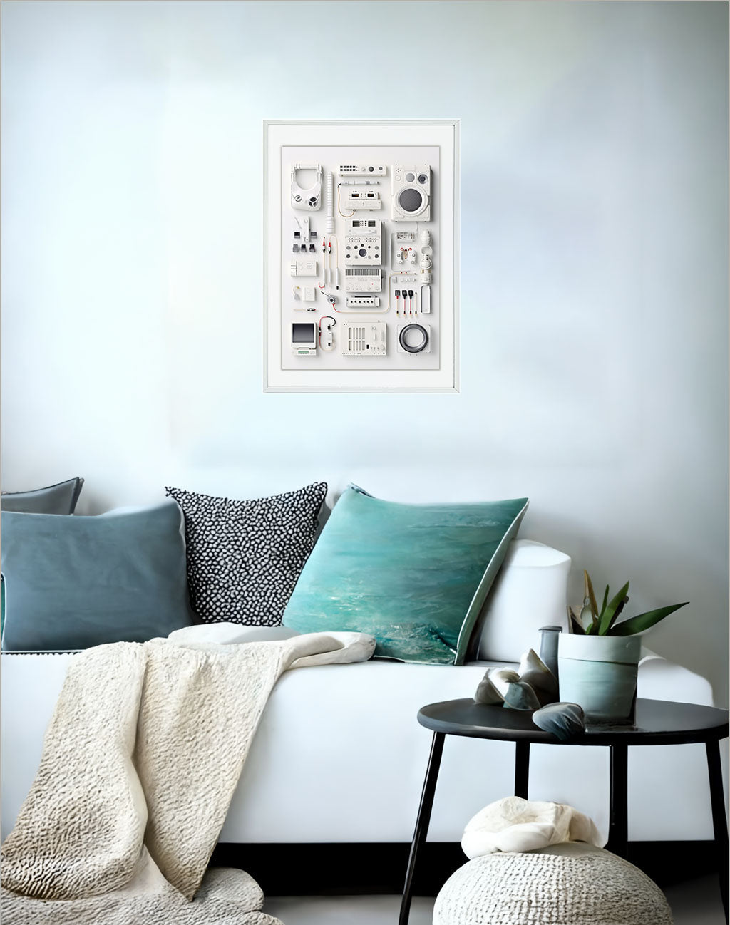 電子機器のアートポスターソファ配置イメージ