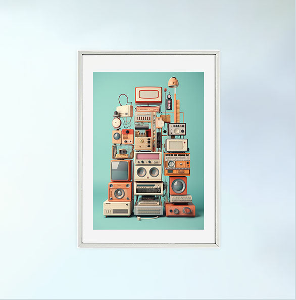 電子機器のアートポスター銀フレームあり