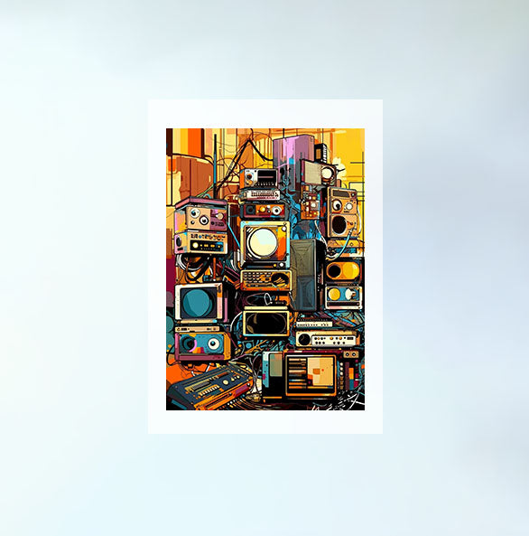 電子機器のアートポスター原画のみ設置イメージ