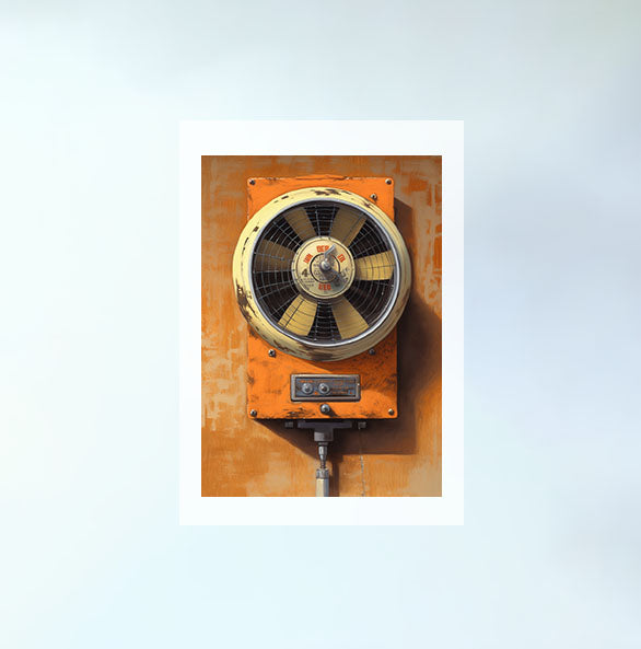 扇風機のアートポスター原画のみ設置イメージ