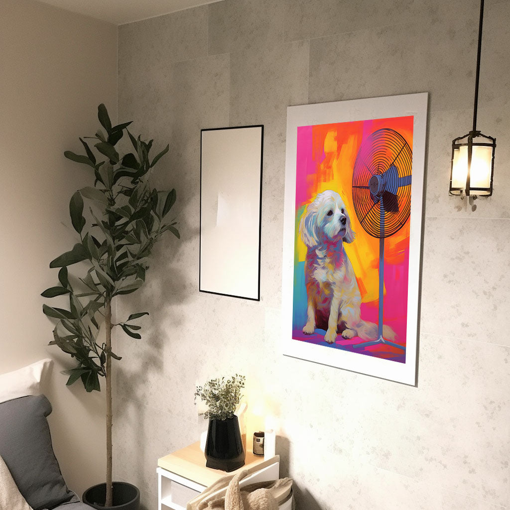 扇風機のアートポスター廊下配置イメージ
