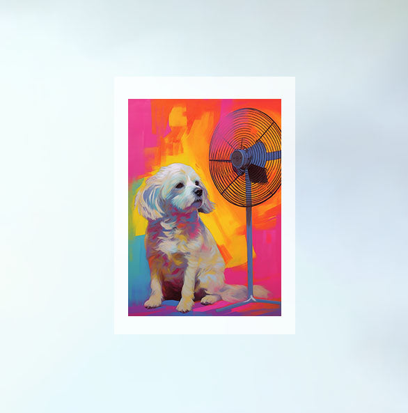 扇風機のアートポスター原画のみ設置イメージ