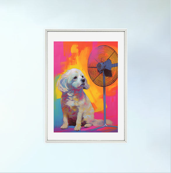 扇風機のアートポスター銀フレームあり