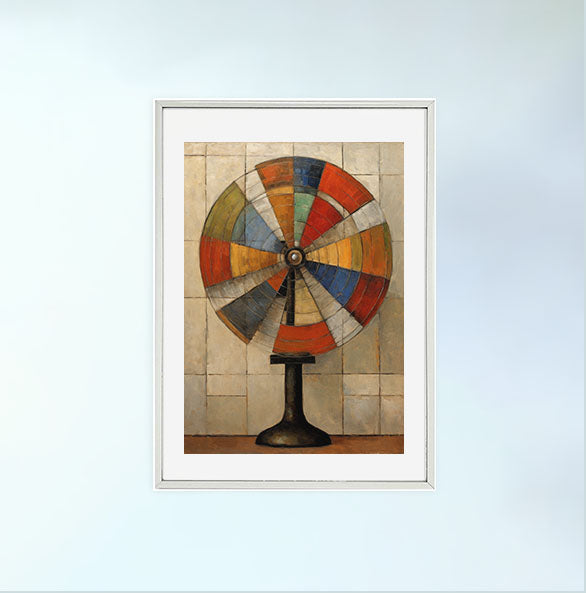 扇風機のアートポスター銀フレームあり