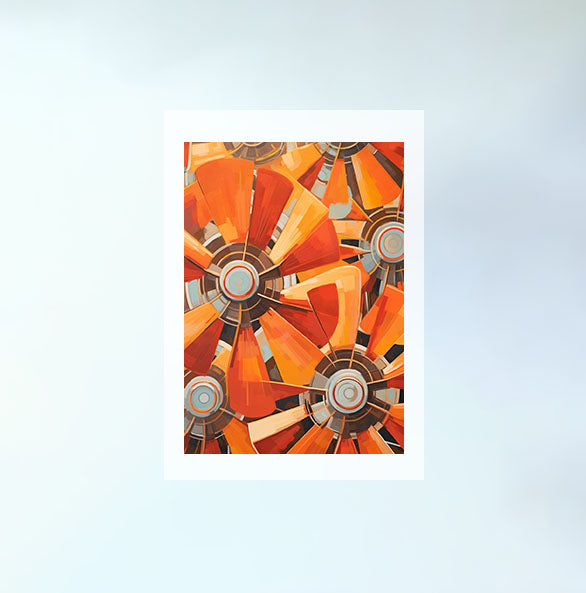 扇風機のアートポスター原画のみ設置イメージ
