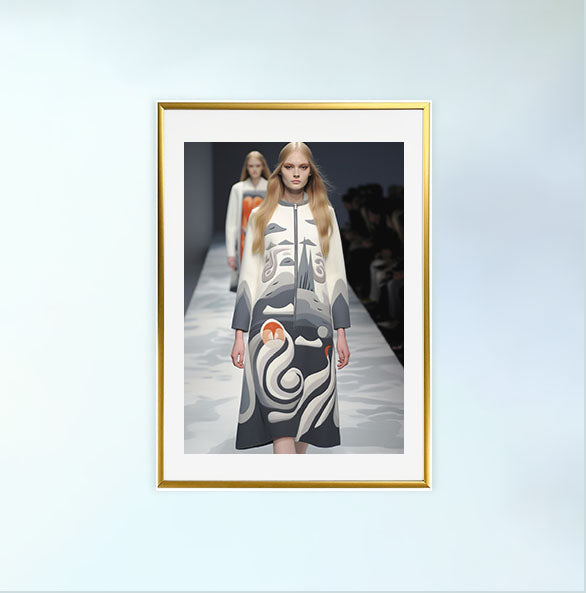 ファッションのアートポスター金フレームあり