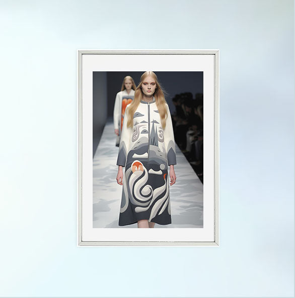 ファッションのアートポスター銀フレームあり