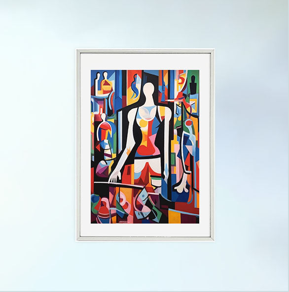 ファッションのアートポスター銀フレームあり