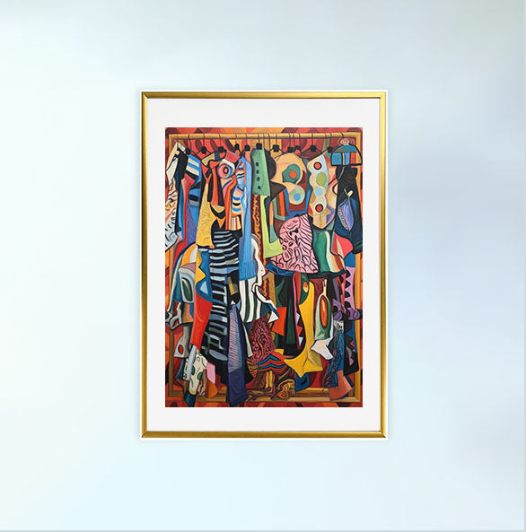 ファッションのアートポスター金フレームあり