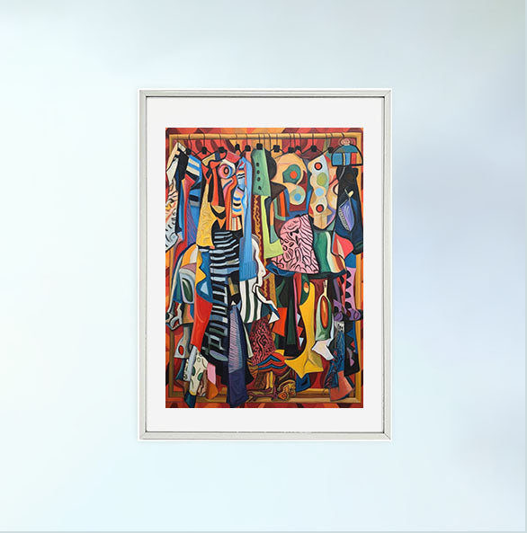 ファッションのアートポスター銀フレームあり