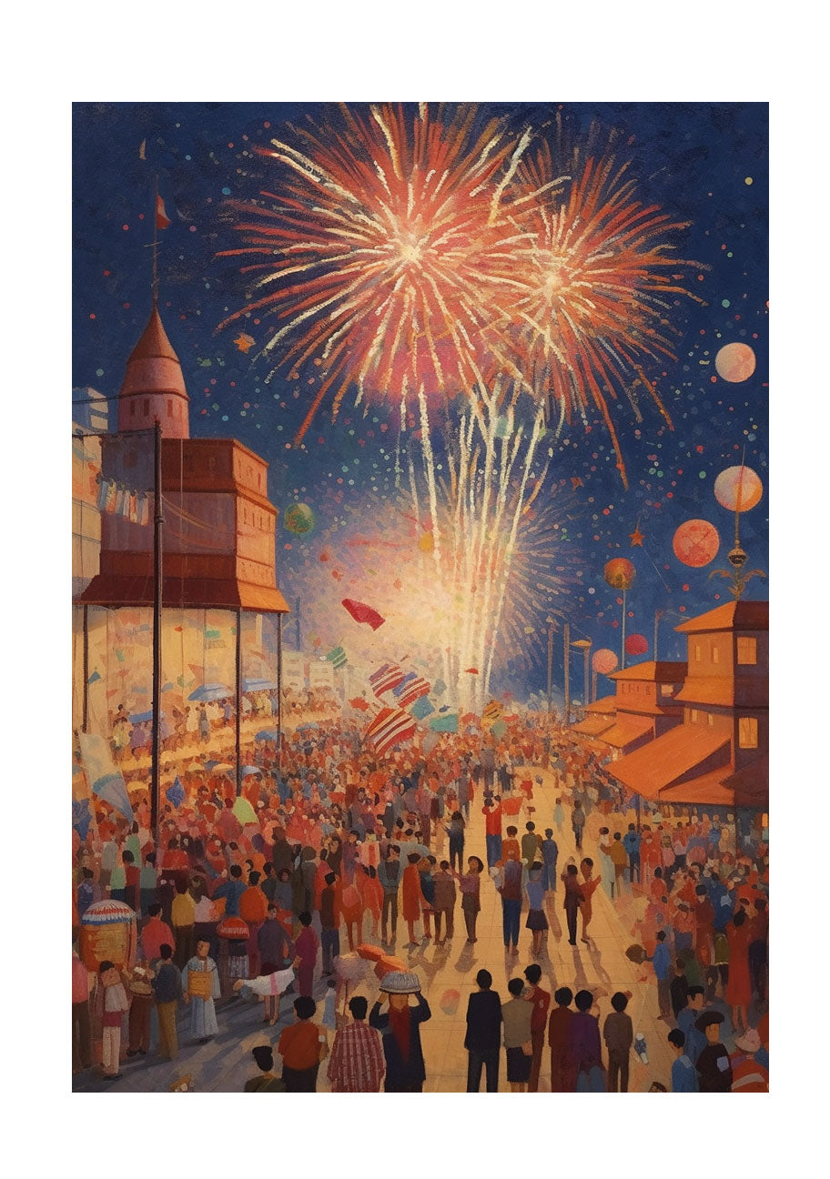 花火大会のアートポスター原画のみ