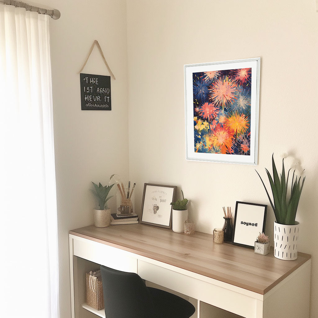 花火大会のアートポスター机配置イメージ