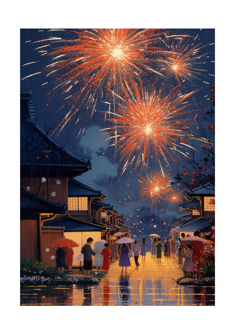 花火大会のアートポスター原画のみ
